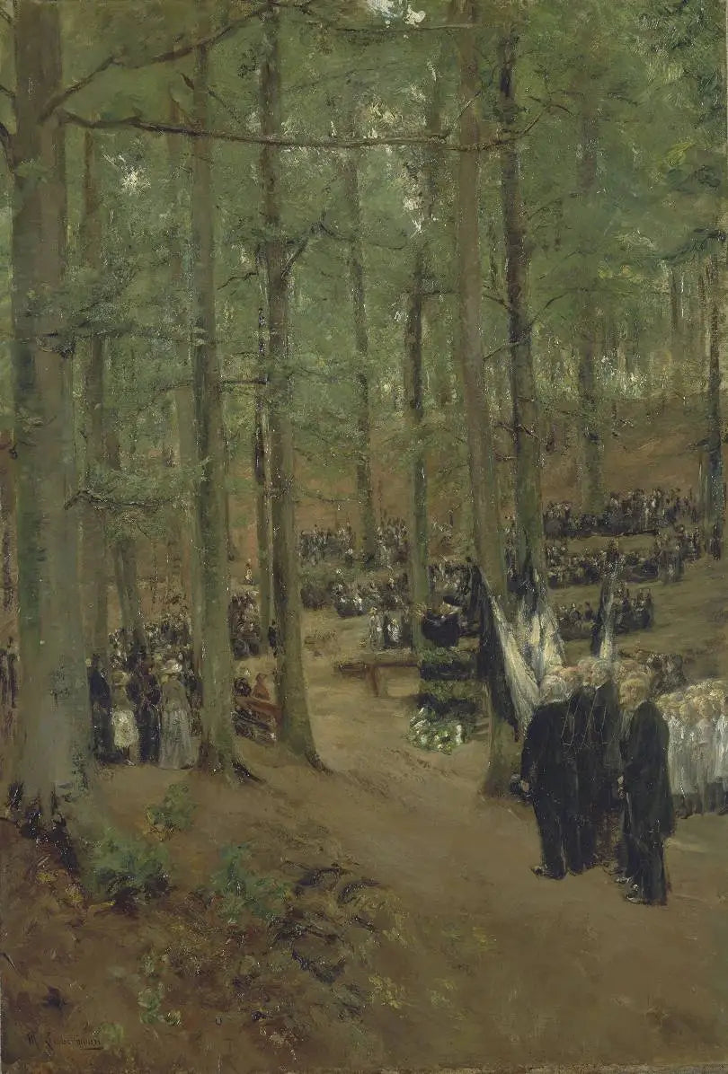 Kaiser Friedrich Gedächtnisfeier à Kösen - Max Liebermann image 1 copie peinte à la main à l’huile