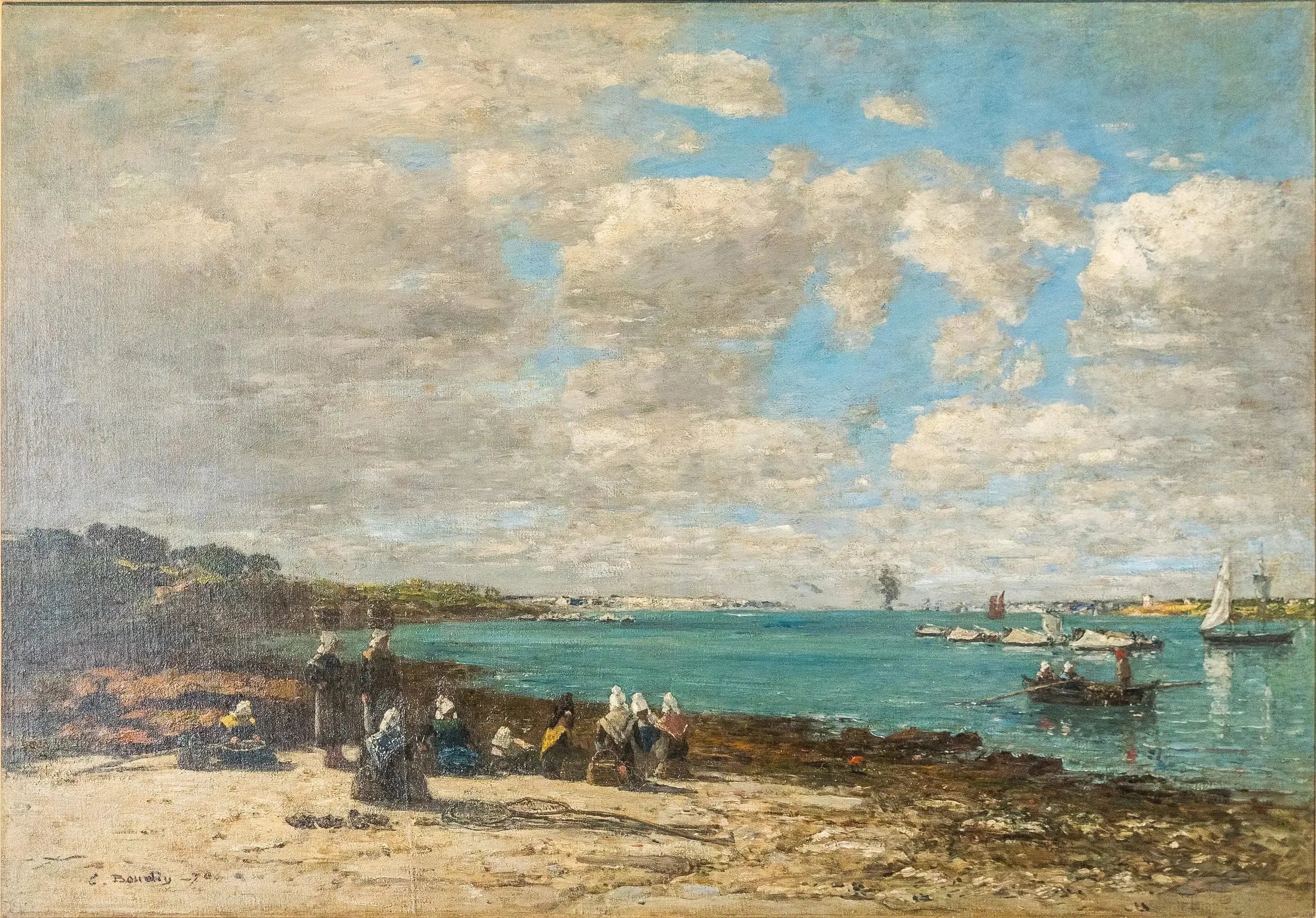 Kerhuon - les pêcheuses - Eugène Boudin image 1 reproduction de peinture à l’huile