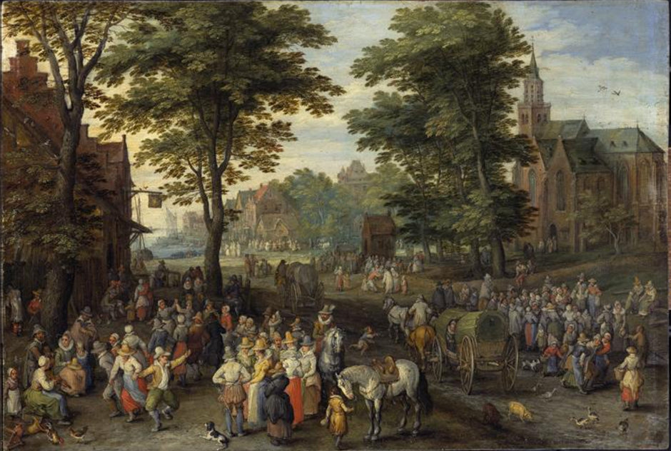 Kermesse de village - Jan Brueghel l'Ancien image 1 copie peinte à la main à l’huile