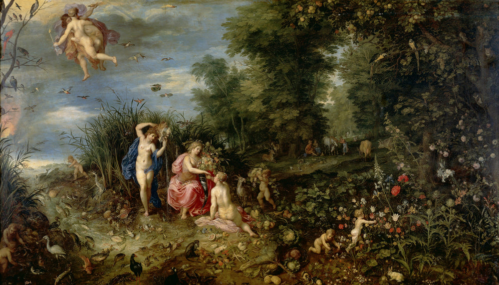 L'abondance et les quatre éléments - Jan Brueghel l'Ancien image 1 tableau peint à l’huile sur toile