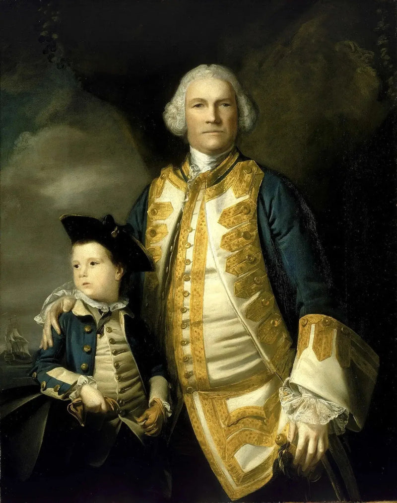 フランシス・ホルバーン提督（1704-1771）とその息子、サー・フランシス、第4代バーネット（1752-1820） - ジョシュア・レイノルズ