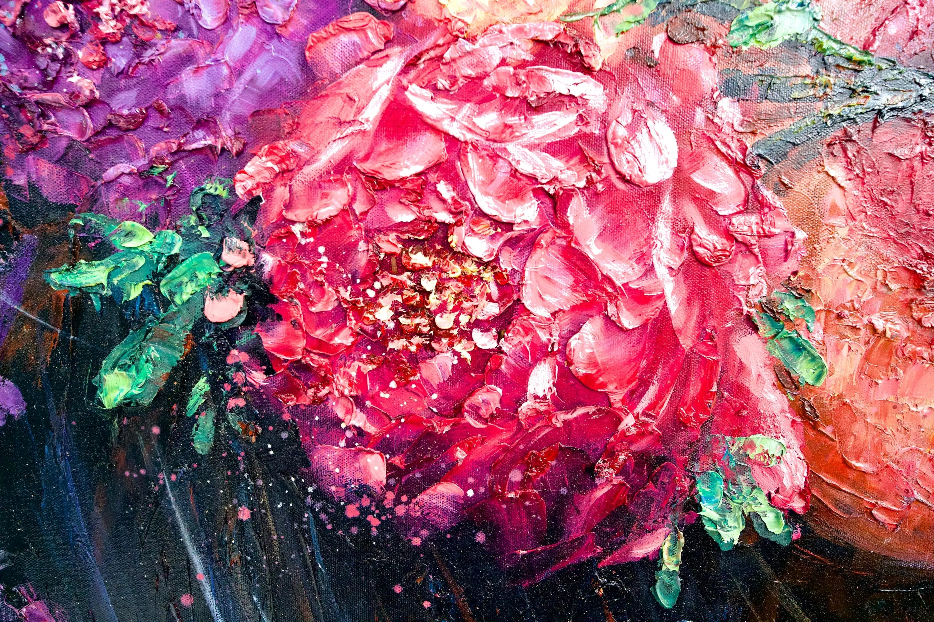 L'amour en Fleurs | 200 x 200 cm image 11 tableau peint à l’huile sur toile