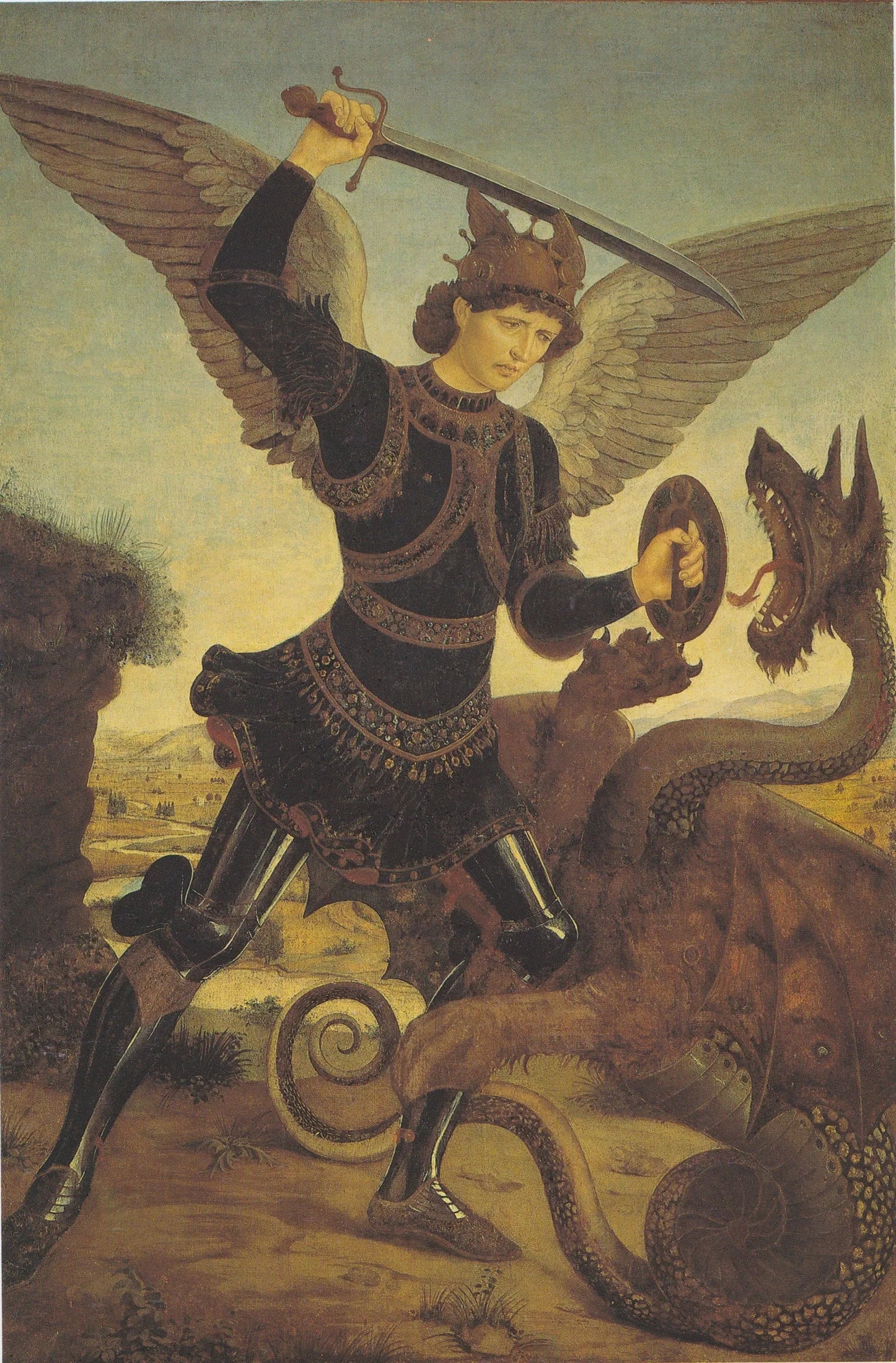 L'archange Michel et le dragon - Cosimo Tura image 1 tableau peint à l’huile sur toile