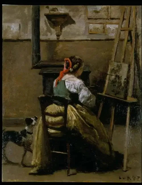 L’Atelier de Corot - Jean-Baptiste Camille Corot image 1 copie de tableau peinte à la main