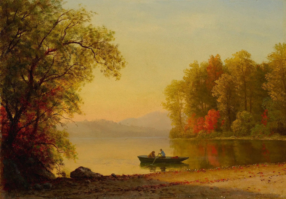 L'automne sur le lac - Albert Bierstadt image 1 copie peinte à la main à l’huile