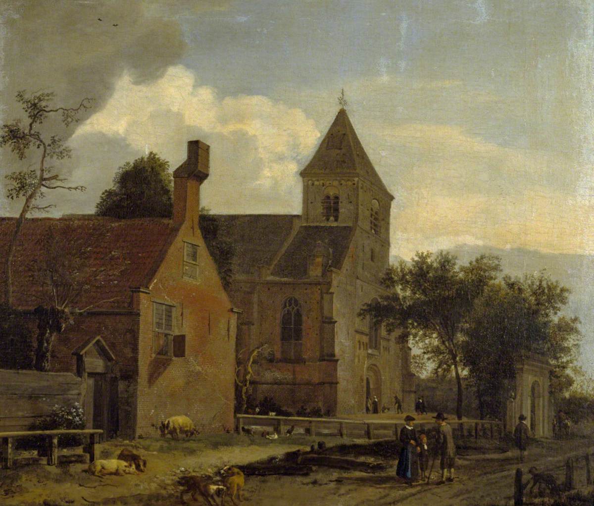 L'église de Maarssen - Adriaen van de Velde image 1 copie de tableau peinte à la main