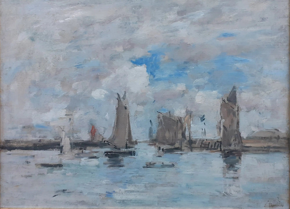 L'Entrée du port de Trouville - Eugène Boudin image 1 copie de tableau peinte à la main