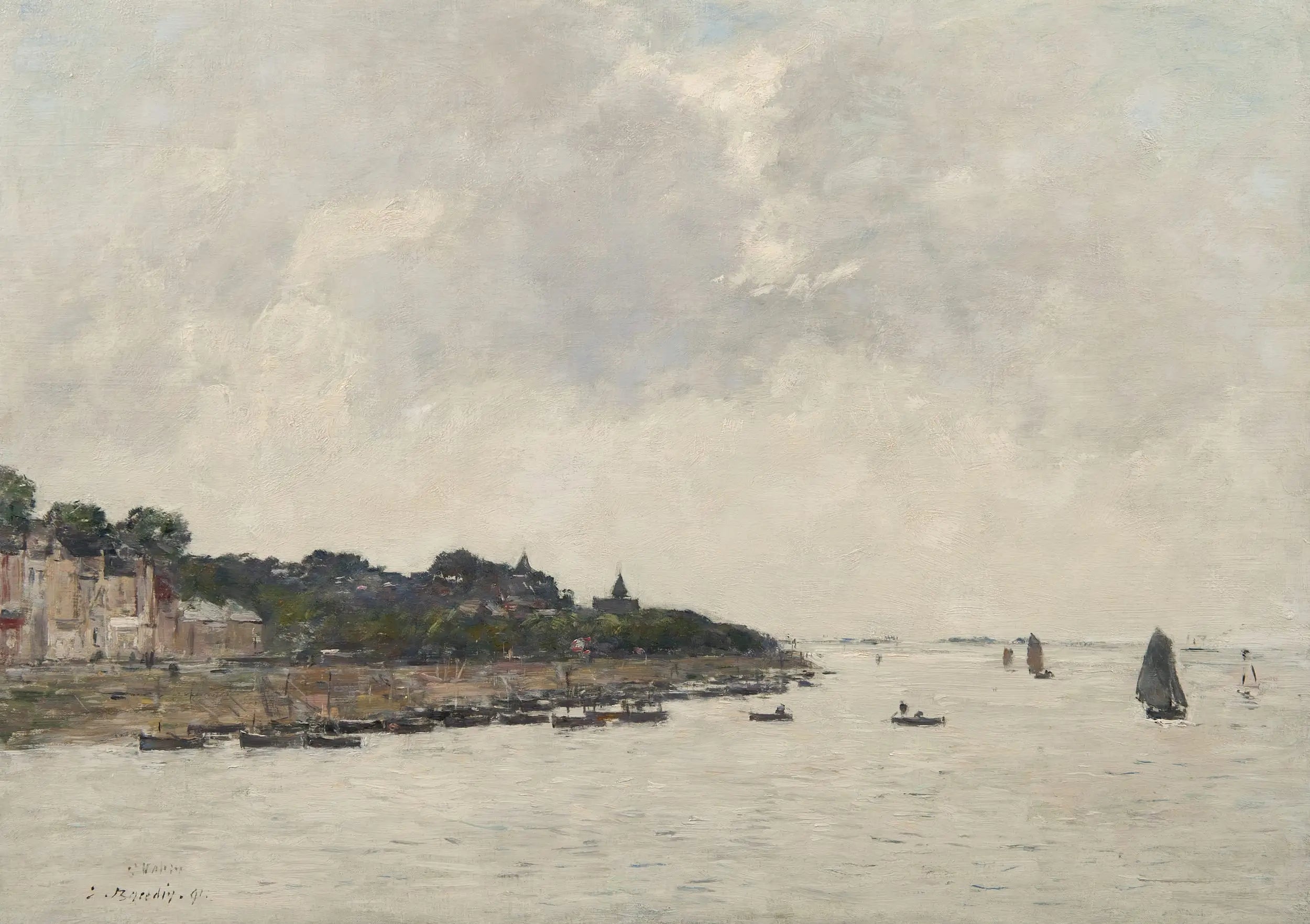 L'estuaire de la Somme à Saint-Valéry-sur-Somme - Eugène Boudin image 1 reproduction de peinture à l’huile