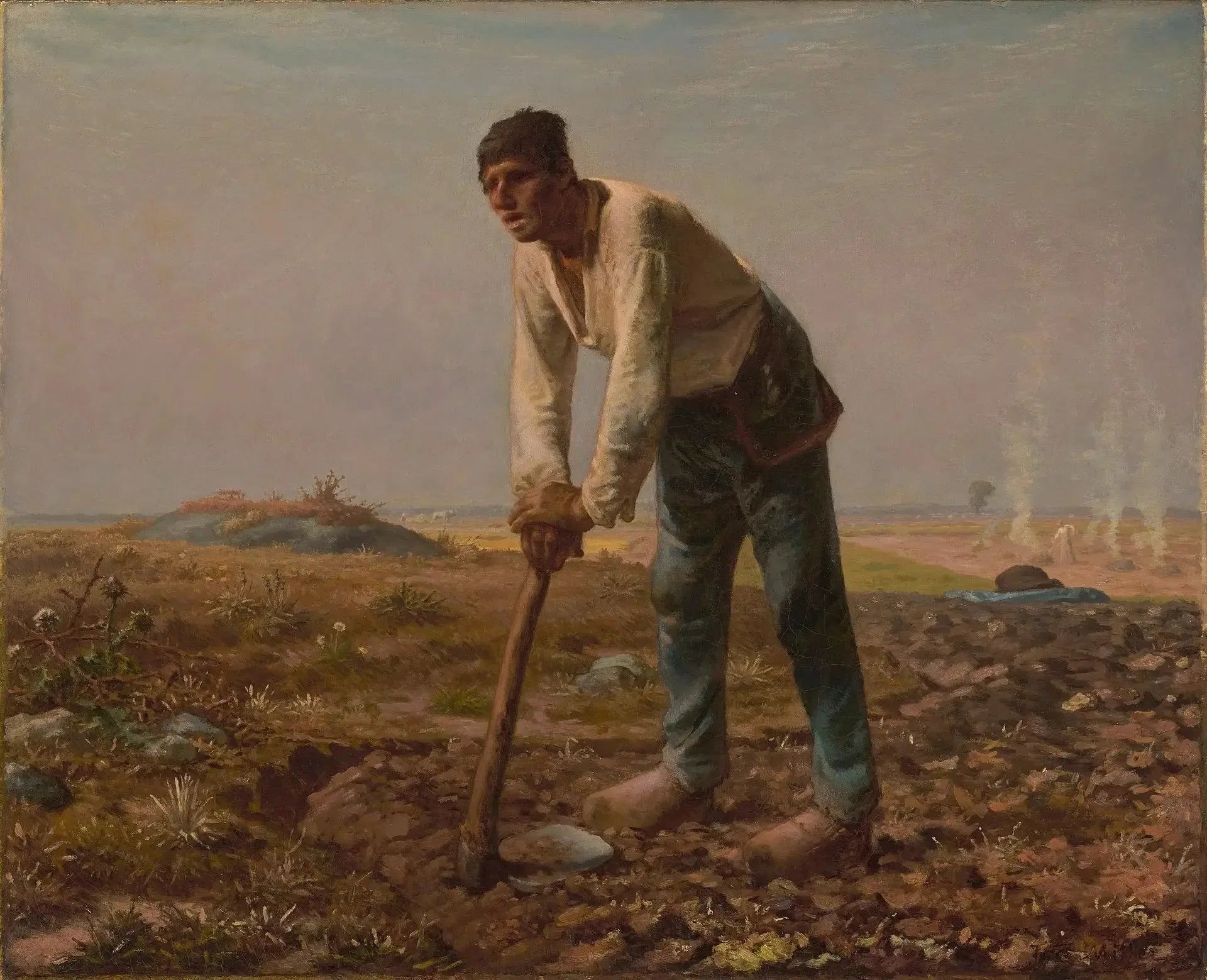 L'Homme à la houe - Jean-François Millet image 1 reproduction artisanale de tableau