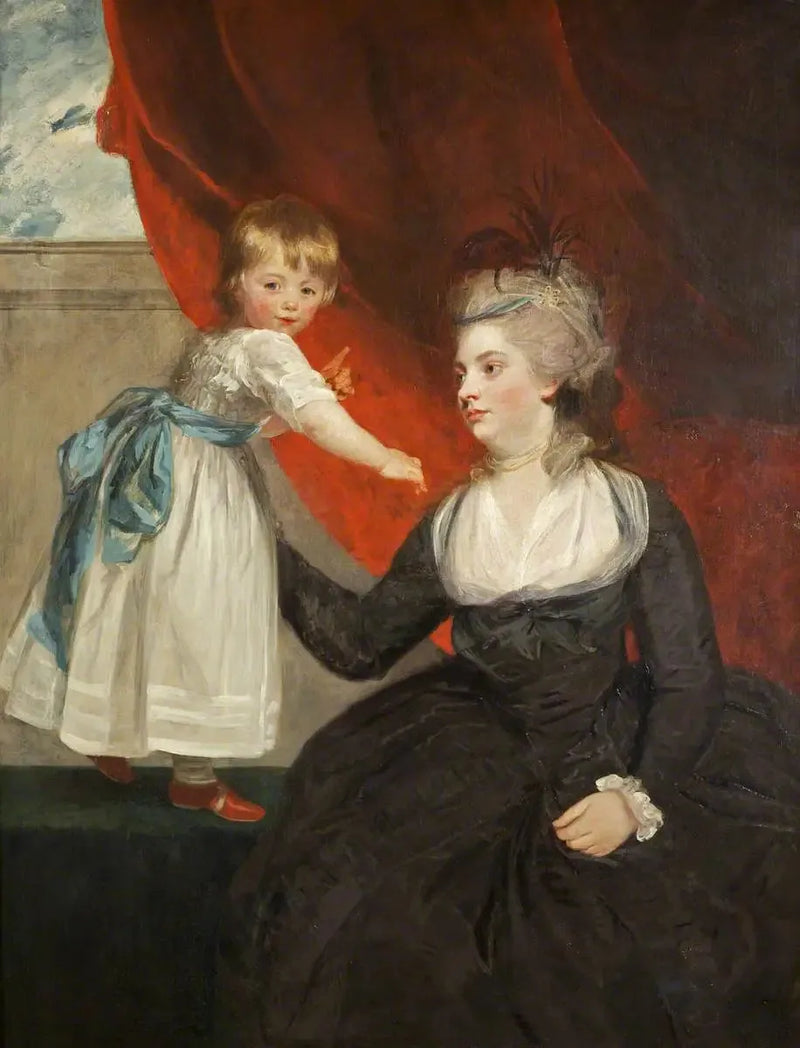 名誉あるフランセス・コートニー、レディ・ホニウッド（1763年生）と娘 - ジョシュア・レイノルズ