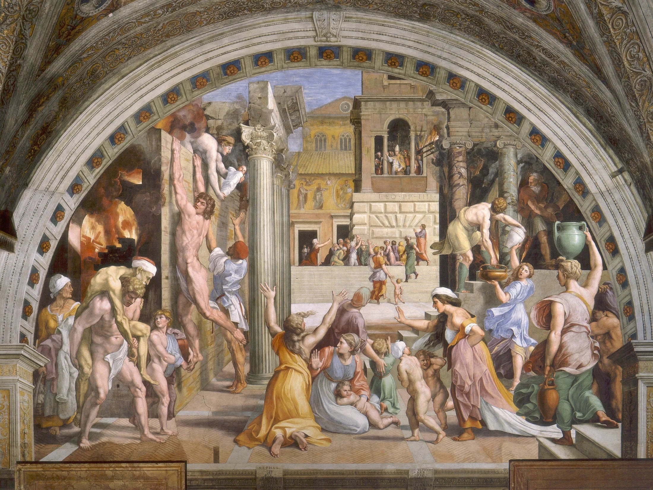 L'Incendie du Borgo - Raphaël Sanzio image 1 copie peinte à la main à l’huile