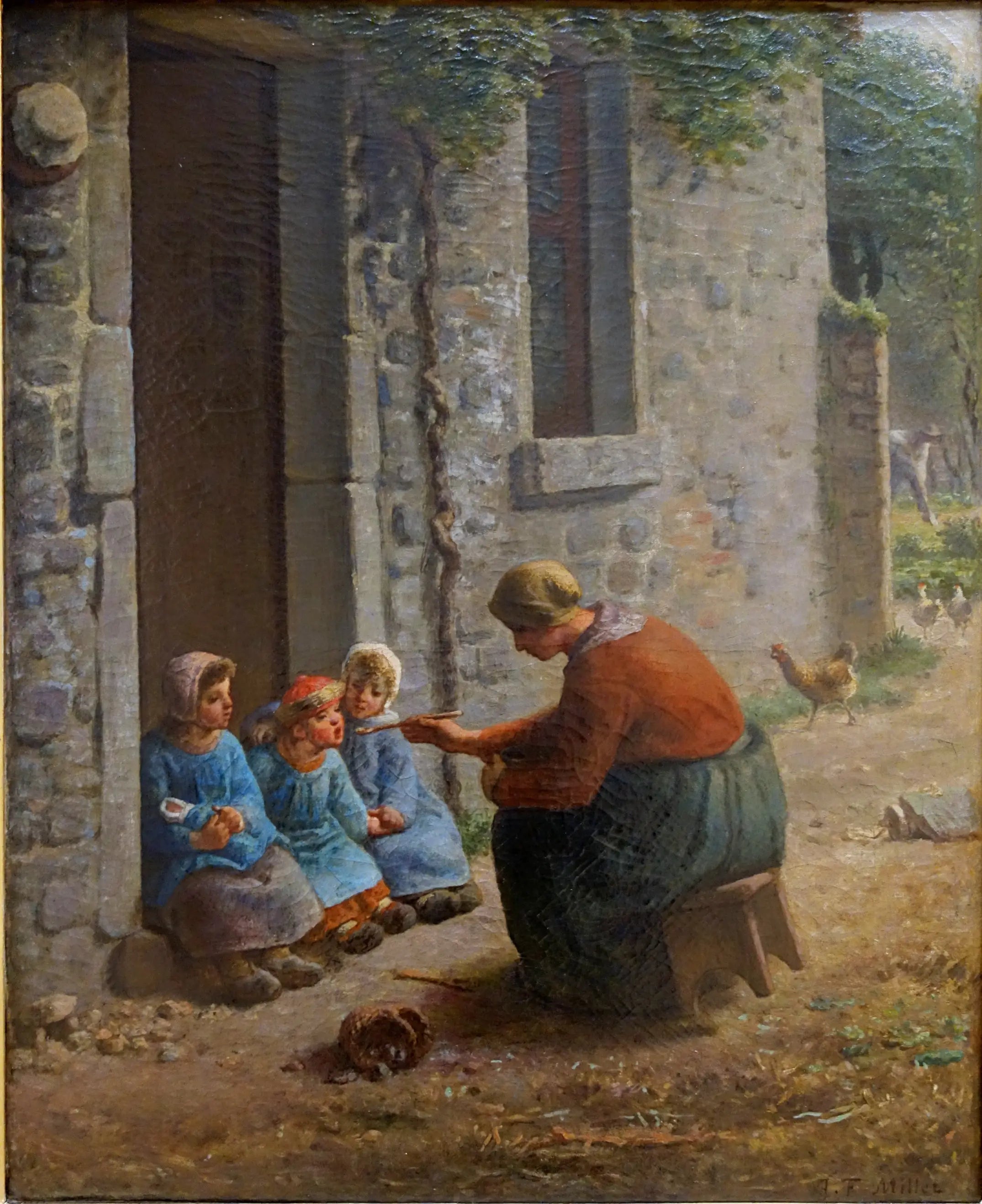 La Becquée - Jean-François Millet image 1 reproduction de peinture à l’huile