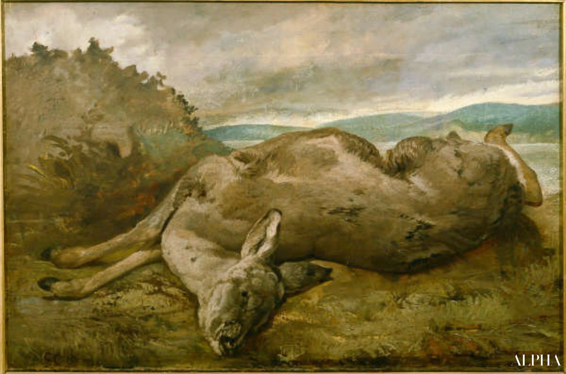 雌鹿 - Gustave Courbet - 高級絵画および絵画の複製
