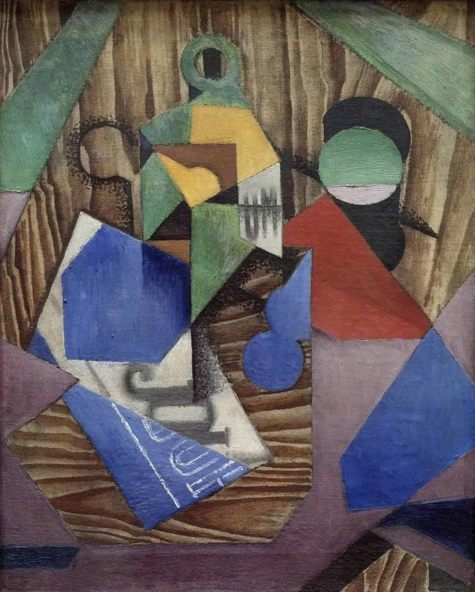 La Bouteille de rhum et le journal - Juan Gris - Alpha Reproduction