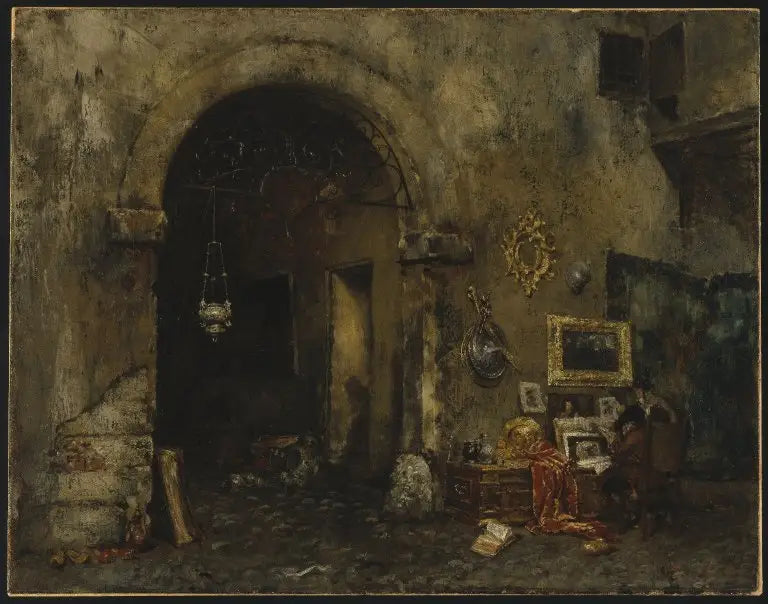 La boutique de l'antiquaire - William Merritt Chase image 1 reproduction réalisée par Alpha Reproduction