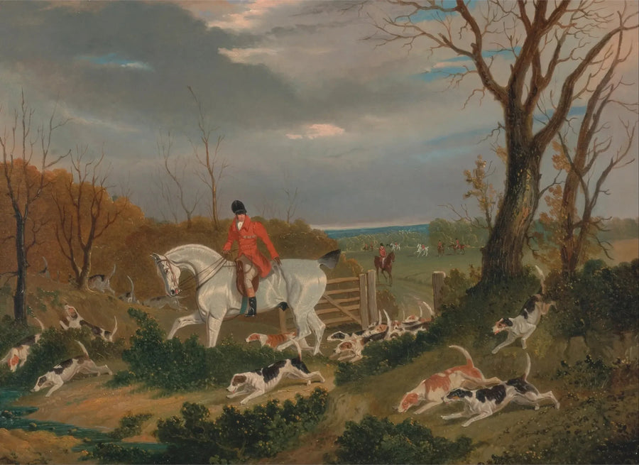 サフォーク狩猟：ヘリングスウェル近くのカバーへ - ジョン・フレデリック・ヘリング Sr.  

Source:
La chasse au Suffolk : Vers la couverture près de Herringswell - John Frederick Herring, Sr.
