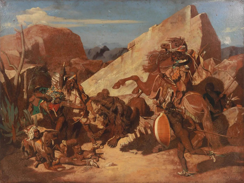 インディアンのライオン狩り - ジャン＝レオン・ジェローム