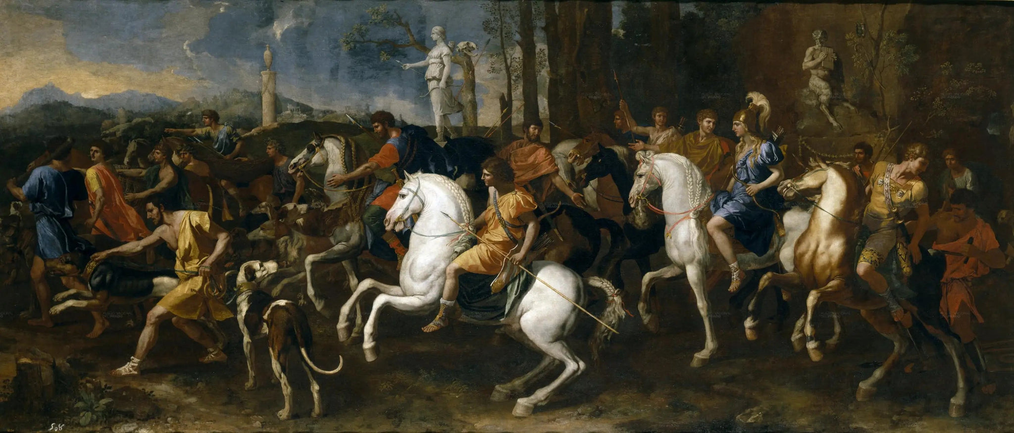 La Chasse de Méléagre et Atalante - Nicolas Poussin image 1 copie de tableau peinte à la main