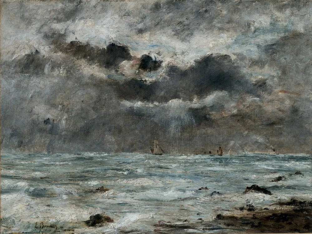 La côte à Trouville - Eugène Boudin image 1 copie de tableau peinte à la main