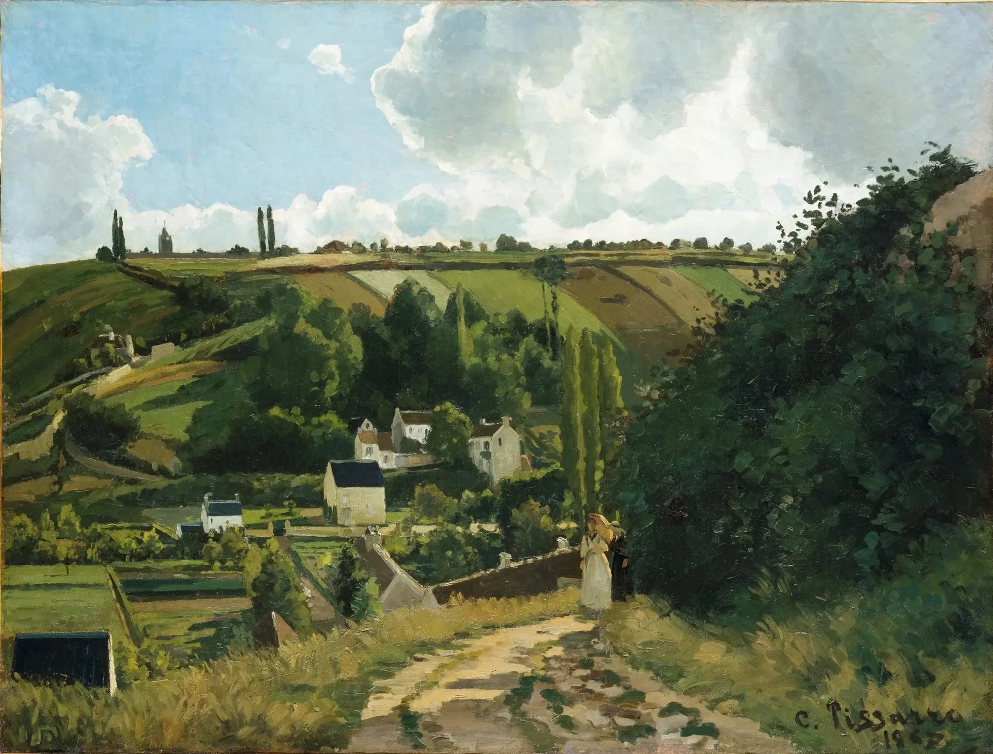 La côte du Jallais, Pontoise - Camille Pissarro image 1 copie peinte à la main à l’huile