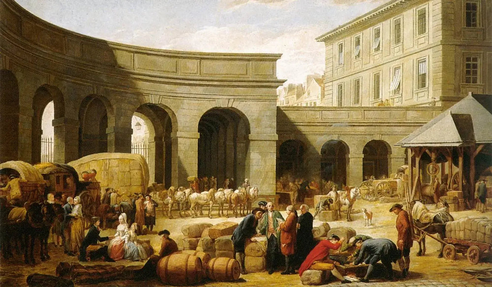 La cour de la douane - Nicolas-Bernard Lépicié image 1 copie de tableau peinte à la main