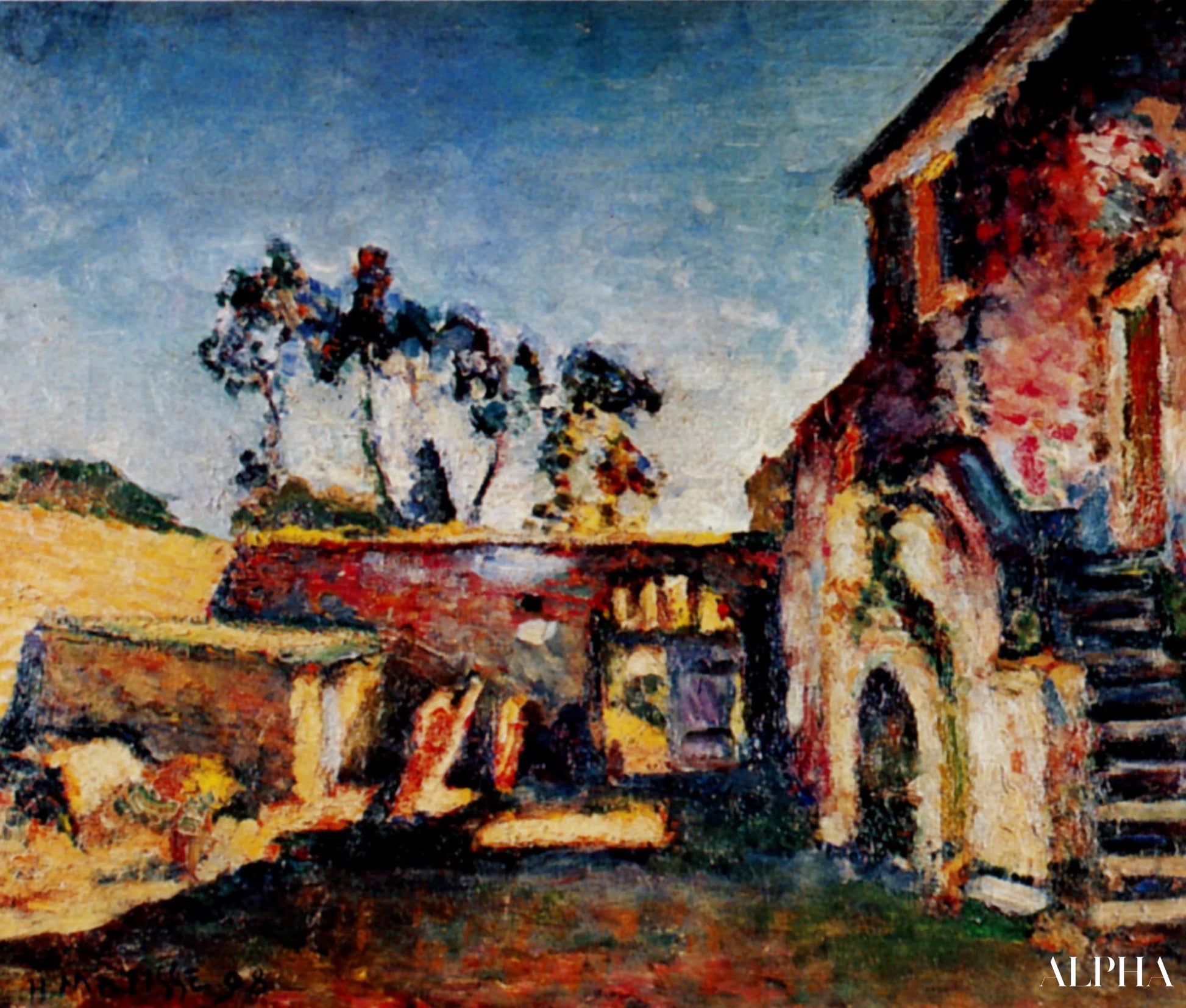 製粉所の中庭 - Matisse - 高級絵画および絵画の複製