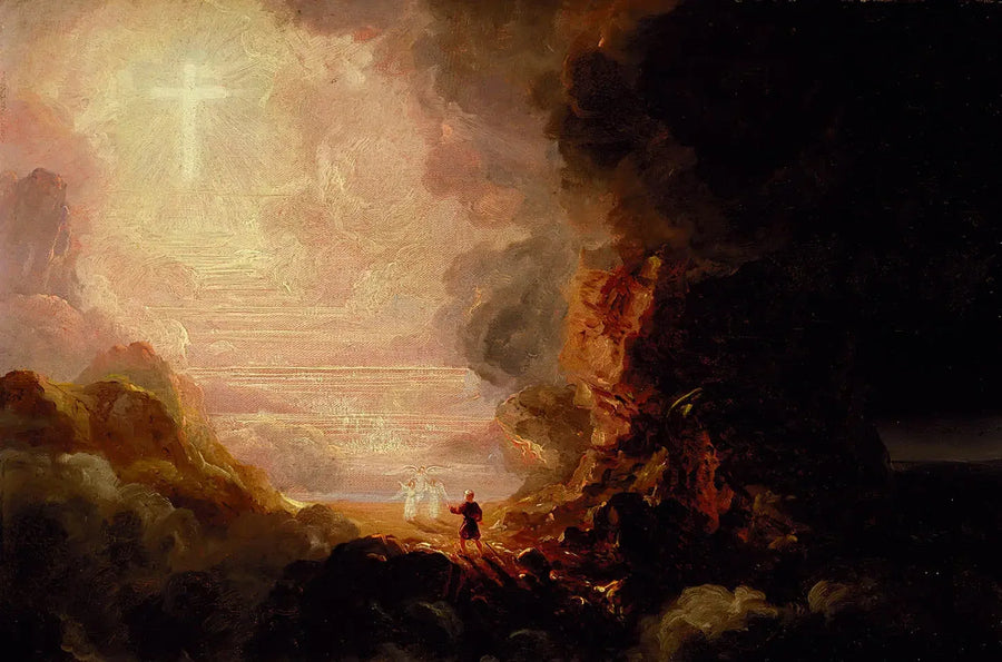 クロワとモンド：旅の終わりに十字架の巡礼者 - トーマス・コール

Source:
La Croix et le Monde : le pèlerin de la Croix à la fin de son voyage - Thomas Cole