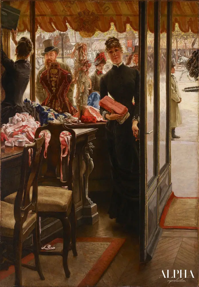 La demoiselle de magasin - James Tissot - Reproductions de tableaux et peintures haut de gamme