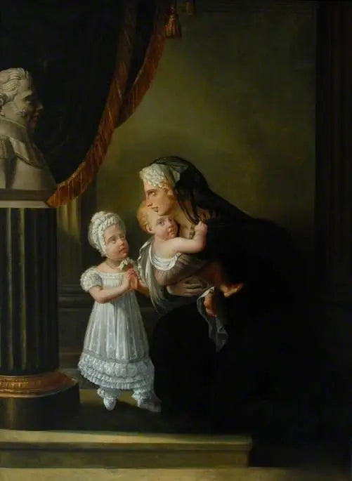 ベリー公爵夫人と彼女の二人の子供たちが夫の胸像の前で祈る - フランソワ・ジェラール

Source:
La duchesse de Berri et ses deux enfants priant devant un buste de son mari - François Gérard
