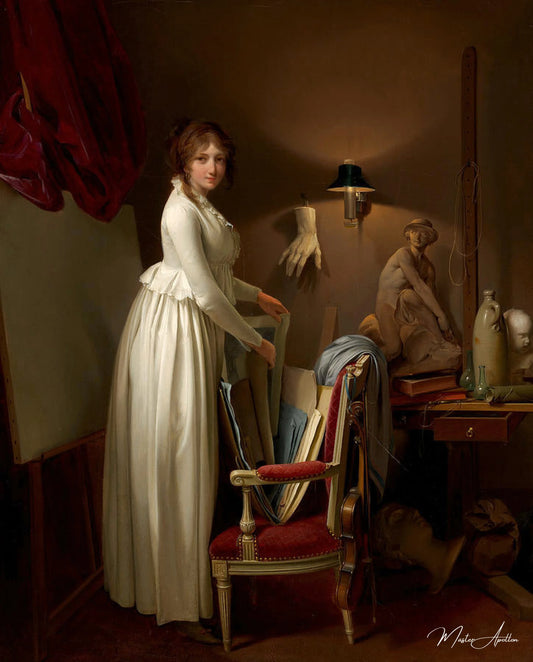 La femme de l'artiste dans son atelier - Louis Boilly - Reproductions de tableaux et peintures haut de gamme