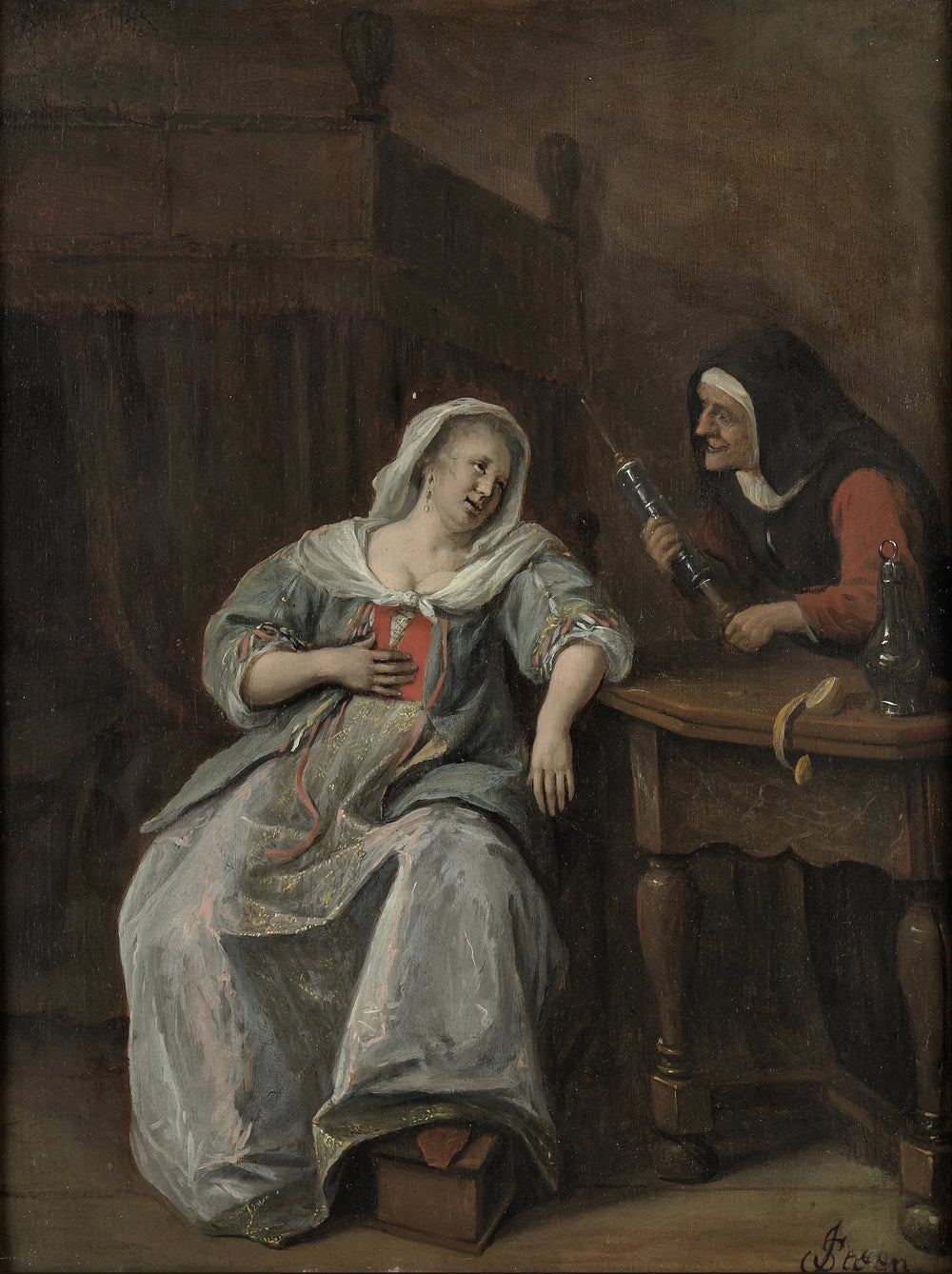 La femme malade - Jan Steen image 1 reproduction de peinture à l’huile