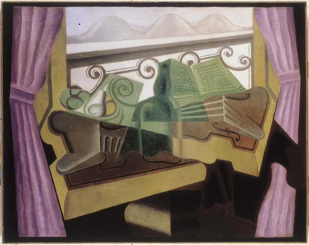 La fenêtre aux collines - Juan Gris image 1 copie peinte à la main à l’huile