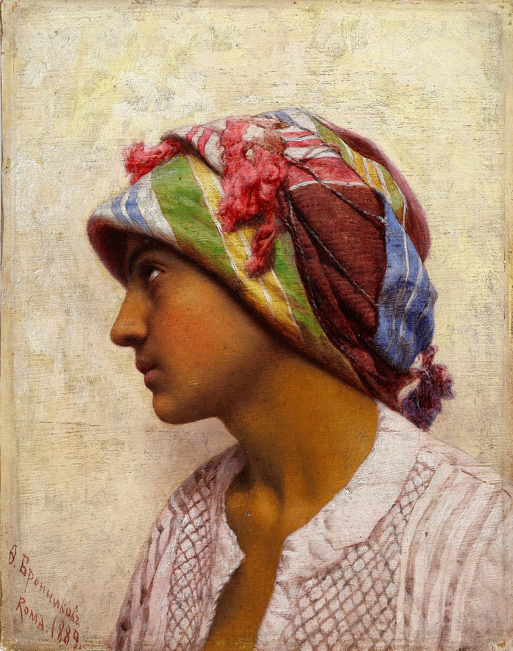 La fille italienne - Fyodor Bronnikov image 1 reproduction de peinture à l’huile