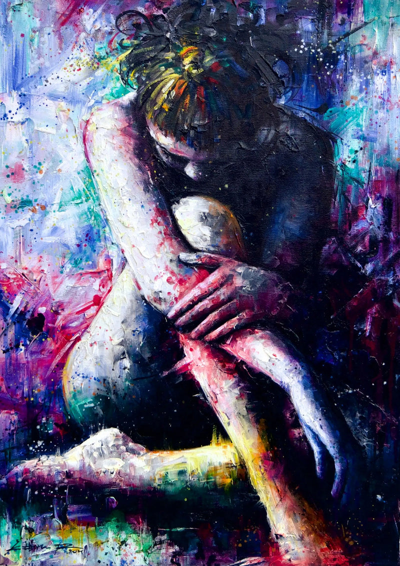 紫の少女 | 50 x 70 センチメートル