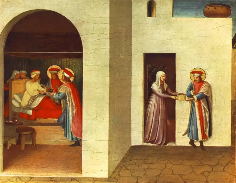 パラディアの癒し - 聖コーマとダミアーノによるフラ・アンジェリコの作品

Source:
La guérison de Palladia par les saints Côme et Damien - Fra Angelico
