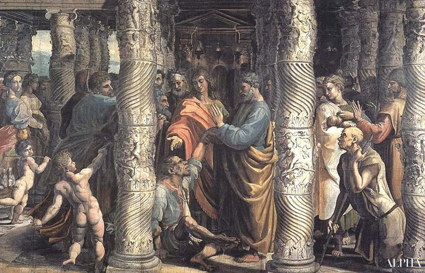 La guérison du paralysé - Raphaël (peintre) - Reproductions de tableaux et peintures haut de gamme
