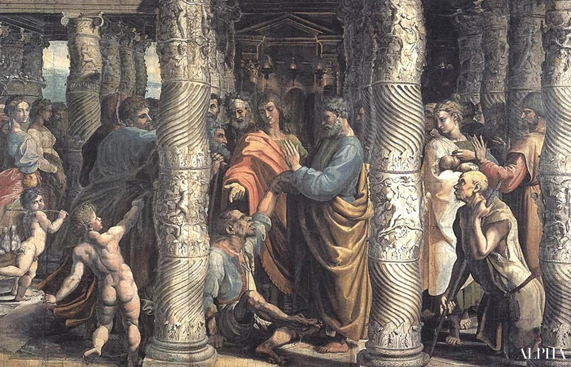 La guérison du paralysé - Raphaël (peintre) - Reproductions de tableaux et peintures haut de gamme