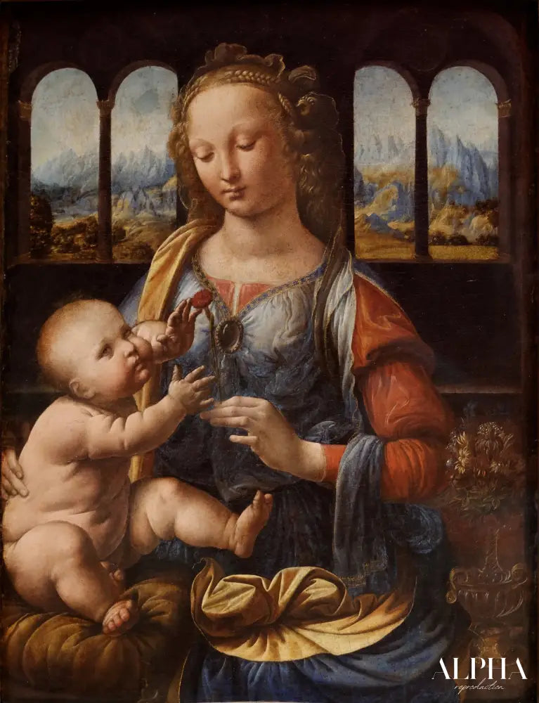 La Madone à l'œillet - Léonard de Vinci - Reproductions de tableaux et peintures haut de gamme