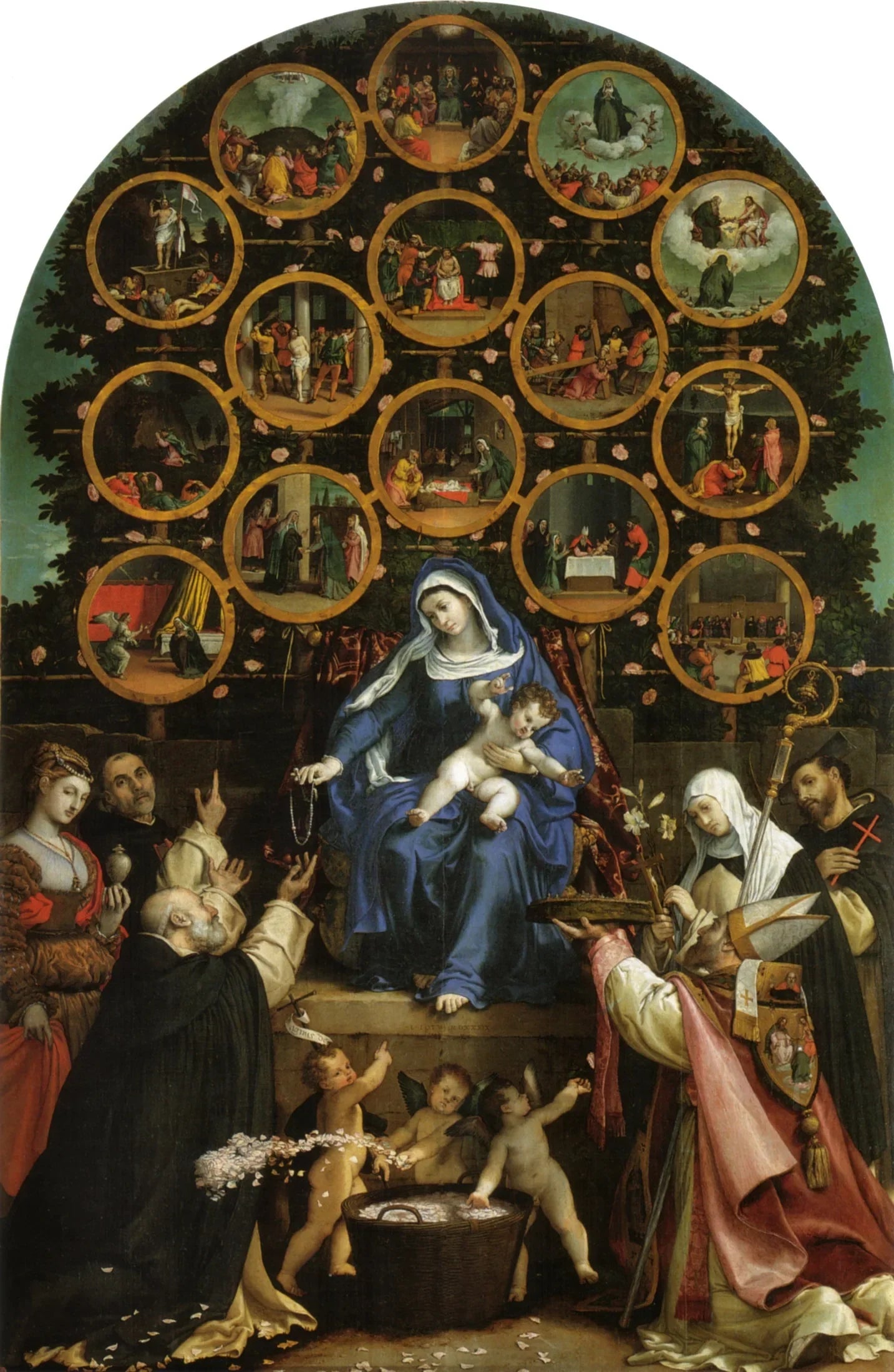 La Madone du Rosaire - Lorenzo Lotto image 1 reproduction artisanale de tableau