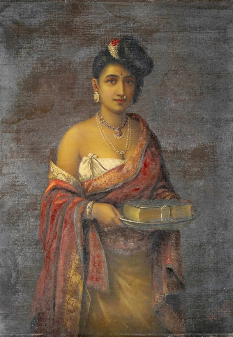 トラヴァンコールのマハラニ - ラヴィ・ヴァルマ

Source:
La Maharani de Travancore - Ravi Varmâ