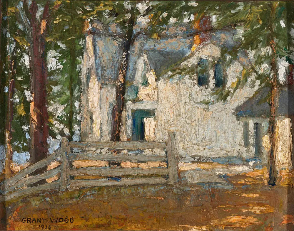 La maison de grand-mère Wood - Grant Wood image 1 tableau peint à l’huile sur toile