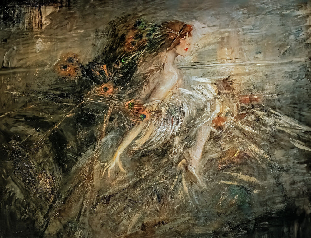La Marquise Luisa Casati avec des plumes de paon - Giovanni Boldini image 1 reproduction d’œuvre d’art à l’huile