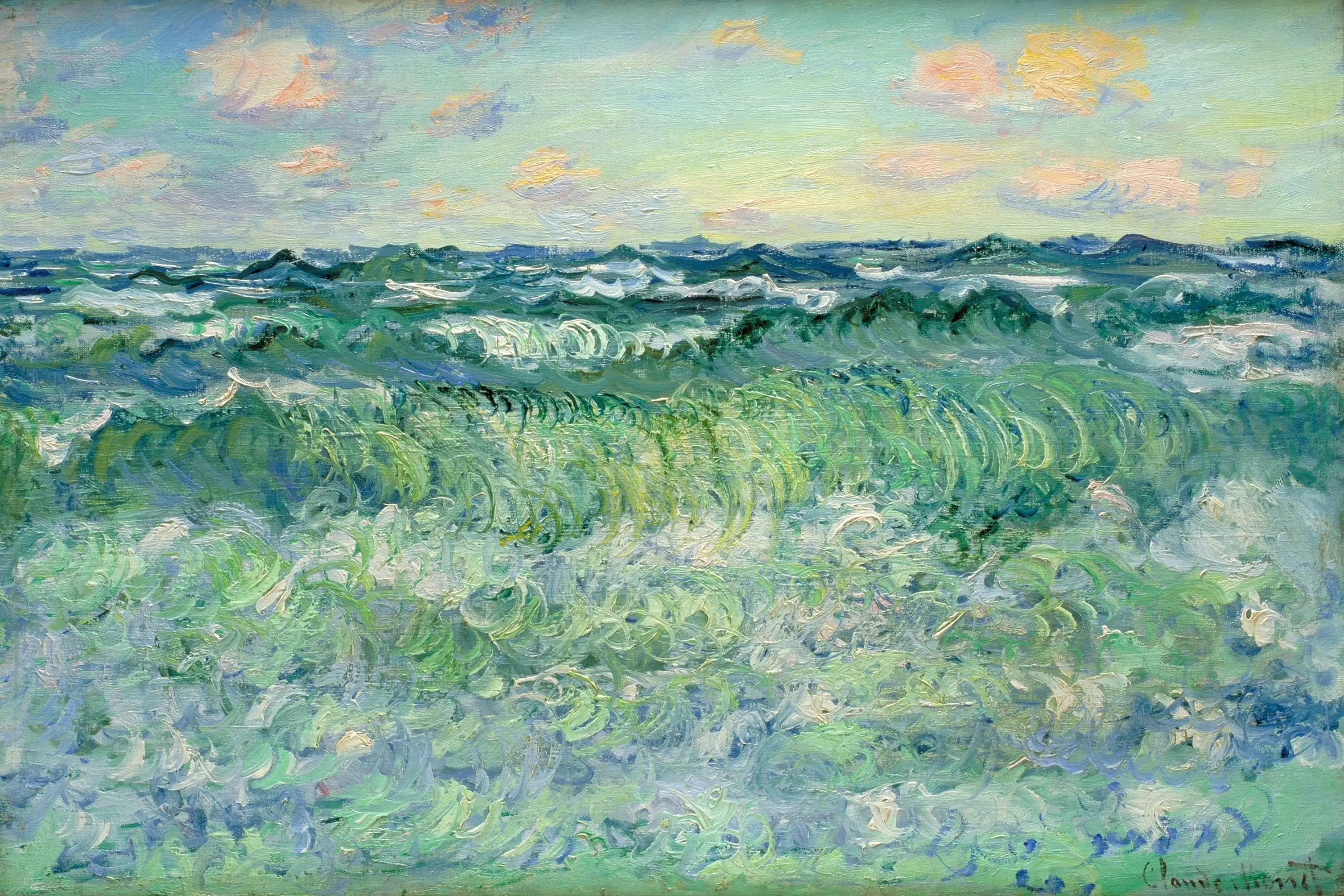 Reproduction du tableau « La mer, Pourville - Claude Monet » par Alpha Reproduction en peinture à l’huile