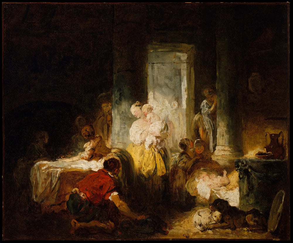 La mère heureuse - Jean-Honoré Fragonard image 1 copie de tableau peinte à la main