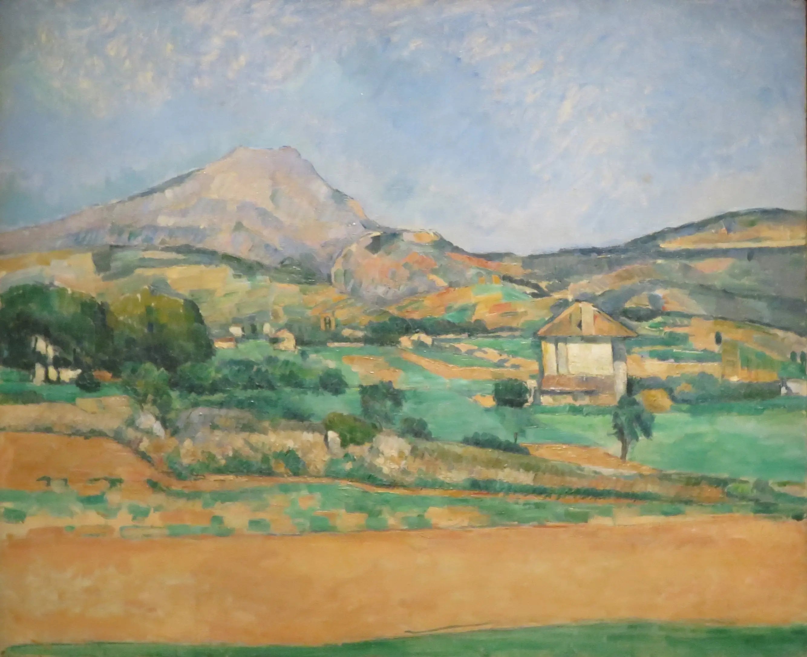 La Montagne Sainte-Victoire vue du chemin de Valcros (et la bastide La Générale) - Paul Cézanne image 1 tableau peint à l’huile sur toile