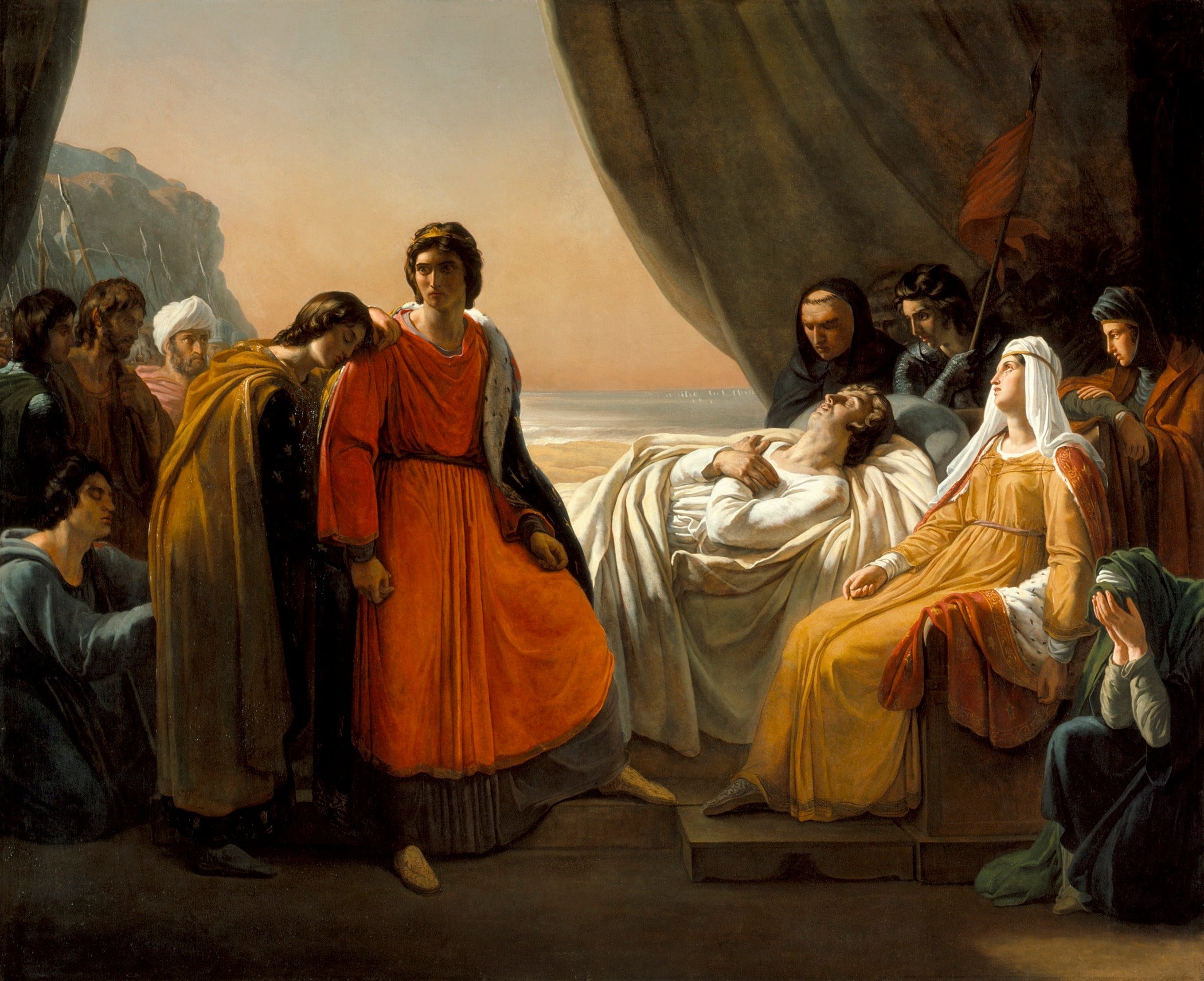 La mort de Saint Louis - Ary Scheffer image 1 reproduction artisanale de tableau