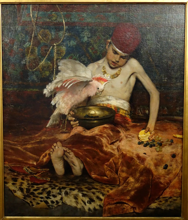 トルコ語のページ（予期しない侵入） - ウィリアム・メリット・チェイス

Source:
La page turque (Intrusion inattendue) - William Merritt Chase
