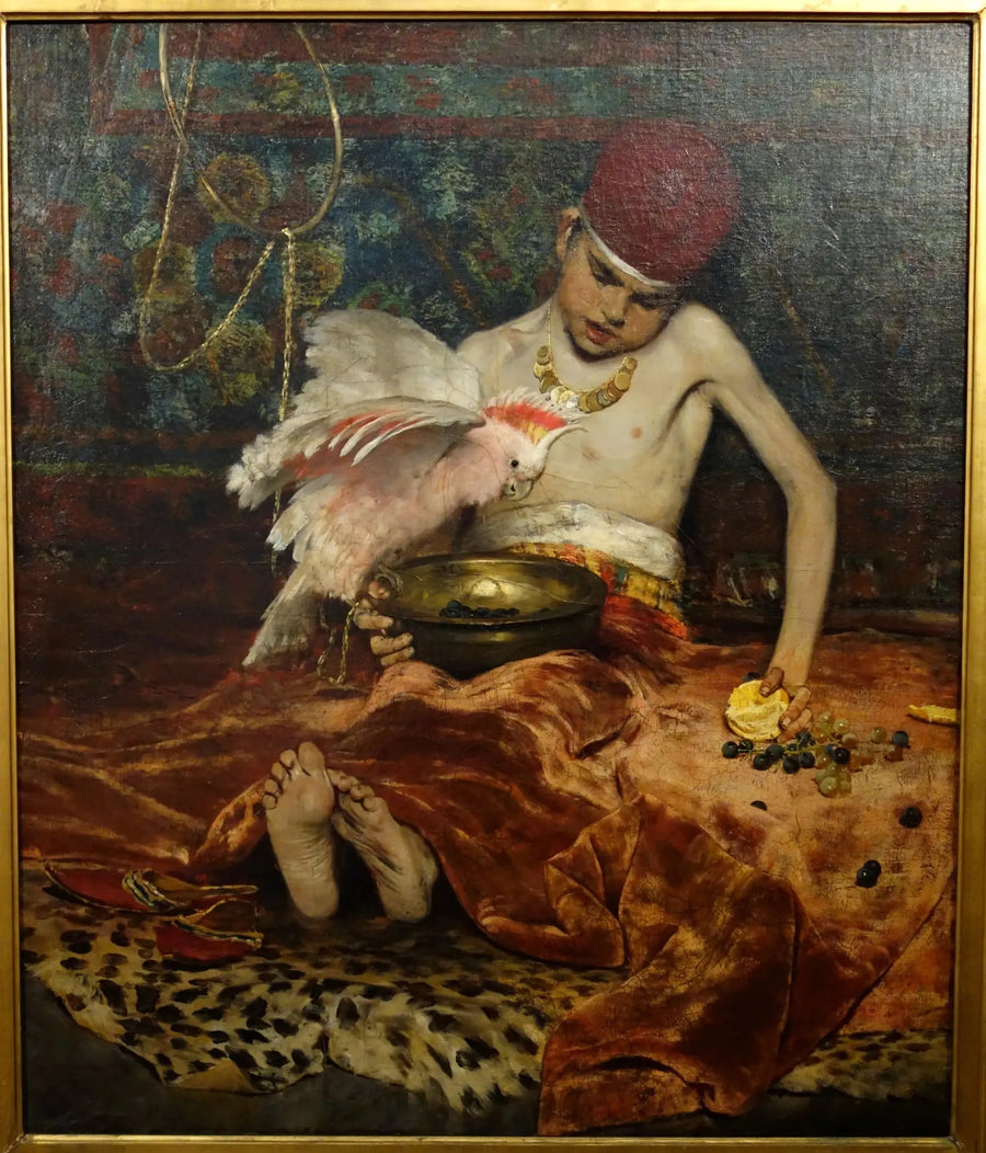 トルコ語のページ（予期しない侵入） - ウィリアム・メリット・チェイス

Source:
La page turque (Intrusion inattendue) - William Merritt Chase