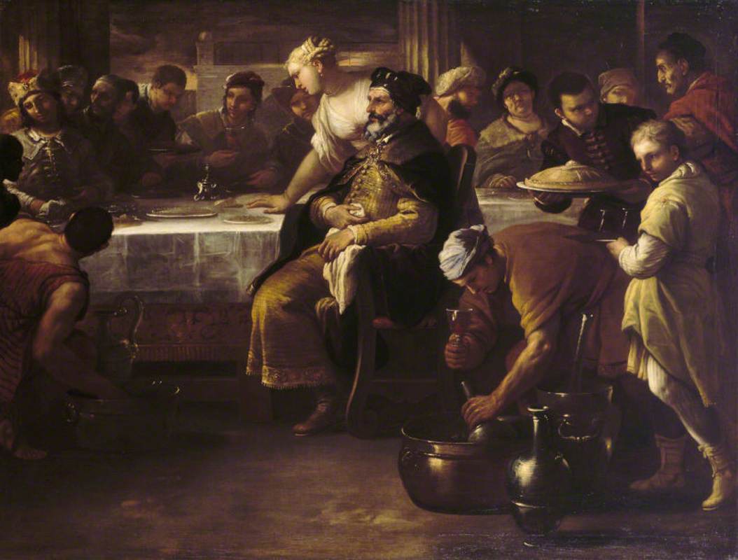 La parabole du fils prodigue : le veau gras - Luca Giordano image 1 copie peinte à la main à l’huile