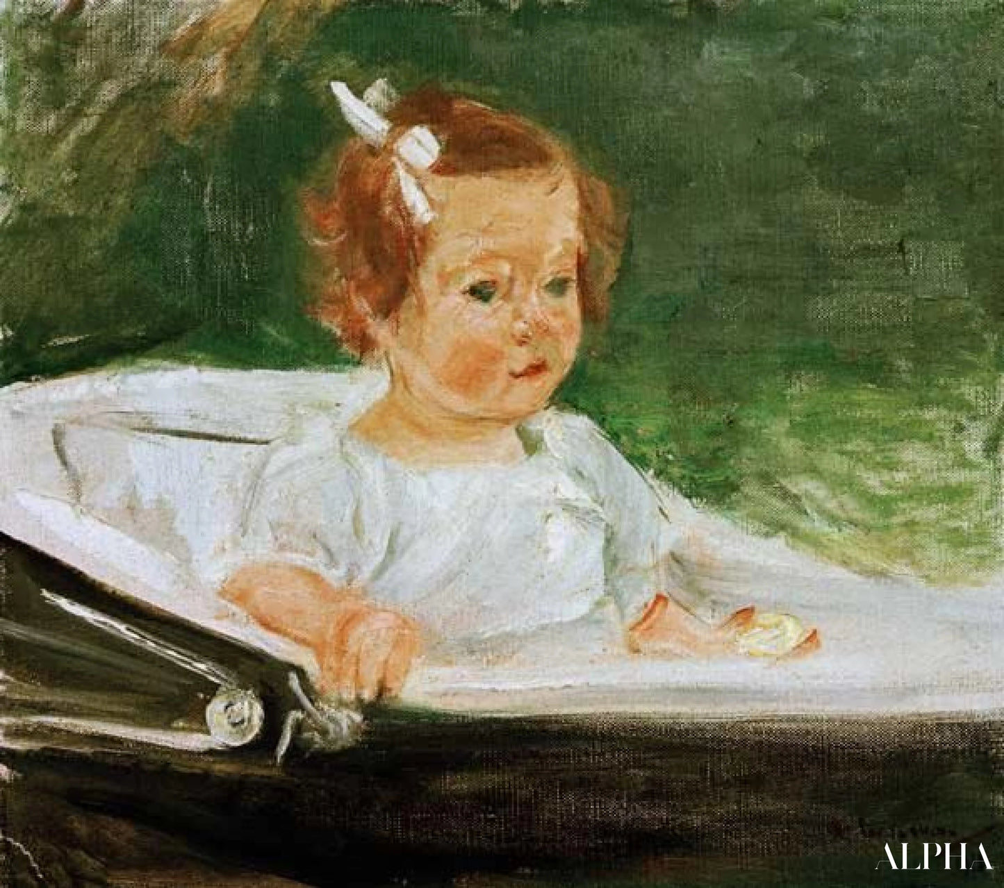 右側の乳母車の中の女の子 - Max Liebermann - 高級絵画および絵画の複製